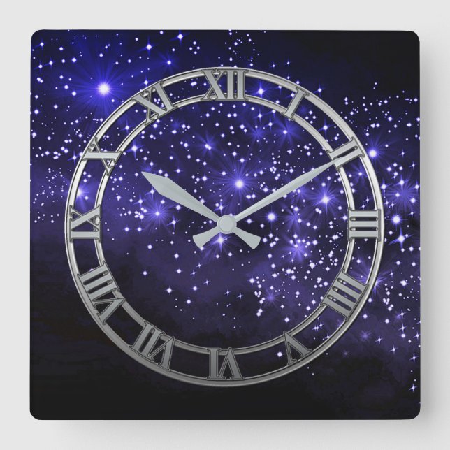 Relógio de Parede Azul Azul de Meia-Noite (Frente)