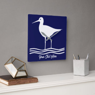 Relógio de Parede Azul Pássaro Retro Personalizado