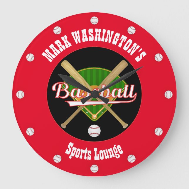 Relógio de Parede Baseball Lounge  (Frente)