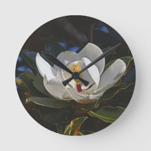 Relógio de Parede Bloqueio da Magnolia Branca