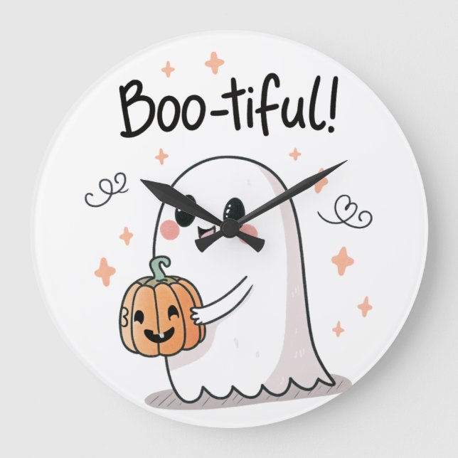 Relógio de Parede Boo-tiful Ghost Halloween (Frente)