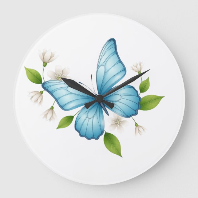 Relógio de Parede Borboleta Azul (Frente)