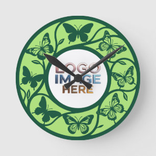 Relógio de Parede Borboleta em Sage Verde Personal