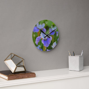 Relógio de Parede Botânica Iris Azul