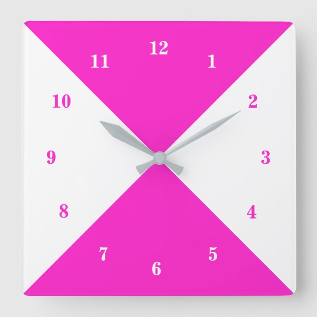 Relógio de Parede Branco e Rosa (Frente)