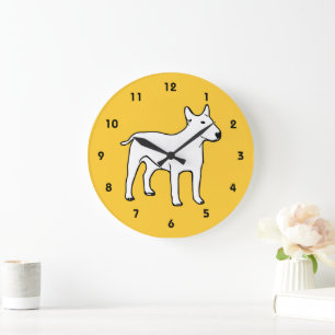 Relógio de Parede Bull Terrier - Moderno Amarelo e