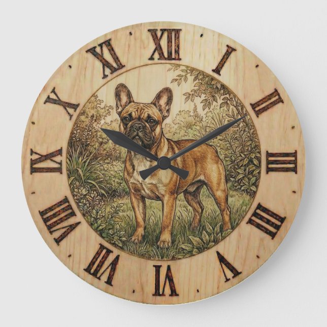 Relógio de Parede Bulldog Francês - Decoração Urba (Frente)