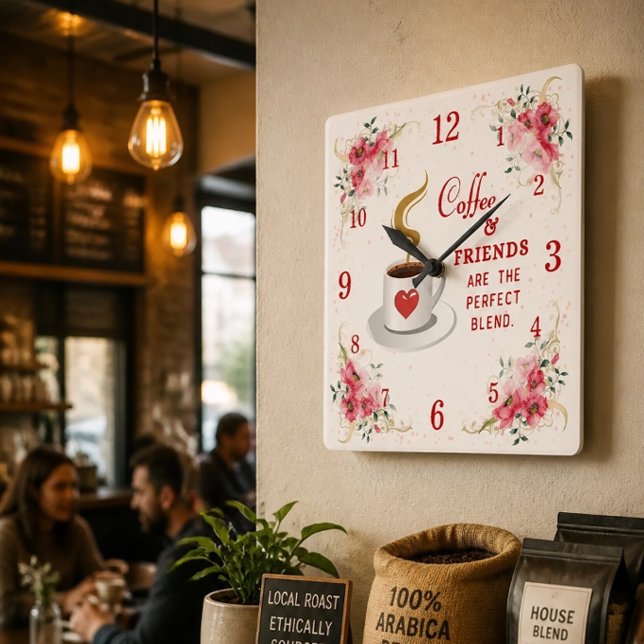 Relógio de Parede Café e Amigos Combinação Perfeit (Criador carregado)