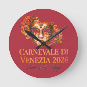 Relógio de Parede Carnevale Di Venezia 2026 - Vene