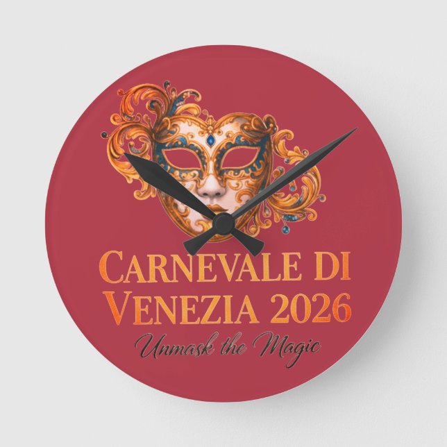 Relógio de Parede Carnevale Di Venezia 2026 - Vene (Frente)