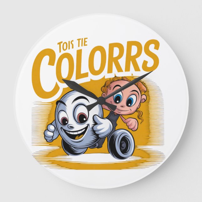 Relógio de Parede Cartoon Arte Pop Vibrante (Frente)