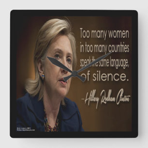 Relógio de Parede Citação Hillary Clinton & Mulher