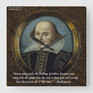 Relógio de Parede Citação Shakespeare & Sentimento