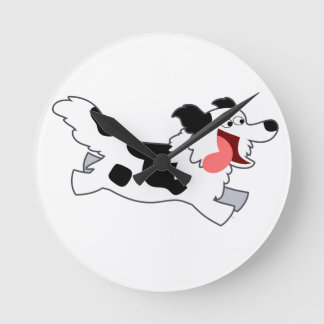 Relógio de Parede Collie de Borda do Cartoon Corre