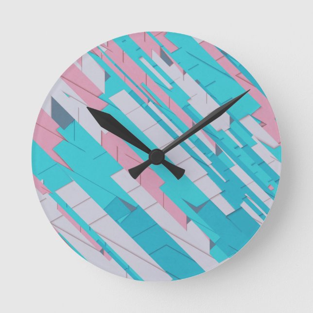 Relógio de Parede Colorida com Padrão de Abstrato (Frente)