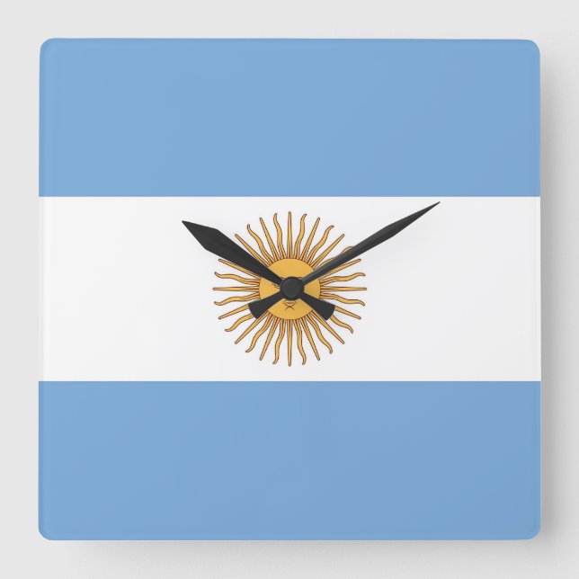 Relógio de Parede com Bandeira da Argentina (Frente)