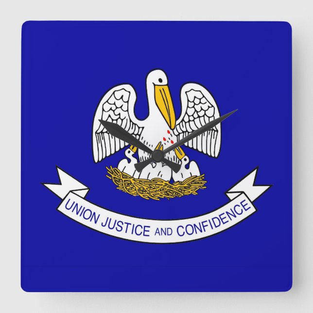 Relógio de Parede com Bandeira da Louisiana, EUA (Frente)