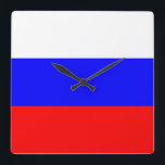 Relógio de Parede com Bandeira da Rússia<br><div class="desc">Incrível relógio patriótico na parede com a bandeira da Rússia. Este produto é personalizável.</div>