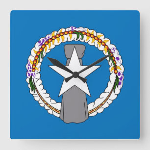 Relógio de Parede com Bandeira das Ilhas Marianas