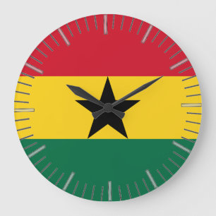 Relógio de Parede com Bandeira do Gana