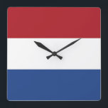 Relógio de Parede com Bandeira dos Países Baixos<br><div class="desc">Incrível relógio patriótico na parede com Flag of Netherlands. Este produto é personalizável.</div>