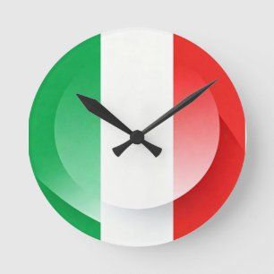 Relógio de Parede com Bandeira Italiana Moderna