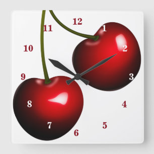 Relógio de Parede com Cerejas