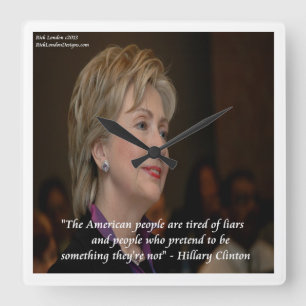 Relógio de Parede com Citação de Hillary Clinton p