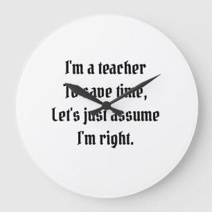 Relógio de Parede com Humor de Professor Engraçado