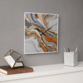 Relógio de parede com laranja sonhador e cinza