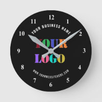 Relógio de Parede com Logotipo da Empresa Texto Ex