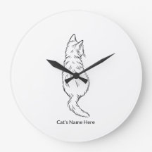 Relógio de Parede com Nome de Gato Personalizado