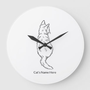 Relógio de Parede com Nome de Gato Personalizado