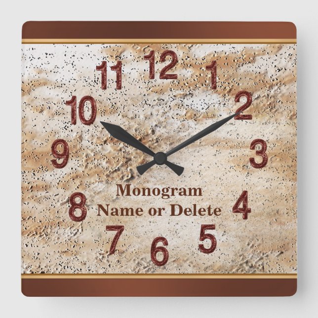 Relógio de Parede com Nome Personalizado e Monogra (Frente)