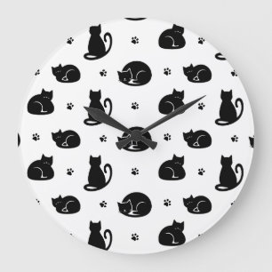 Relógio de Parede com Padrão de Gatos em Mosaico –