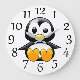 Relógio de Parede com Pinguim Fofo