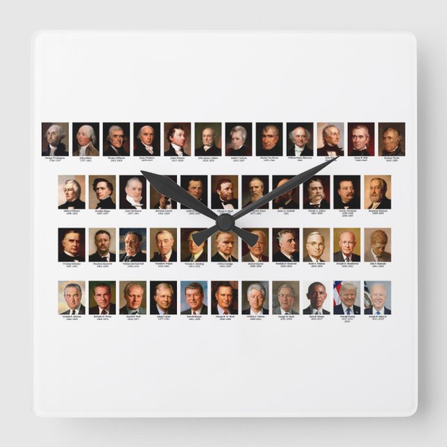 Relógio de Parede com Retratos do POTUS (Frente)