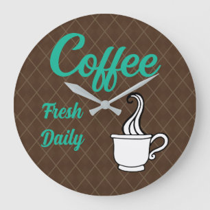 Relógio de Parede com Sinal de Café Retrô Presente