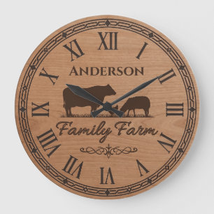 Relógio de Parede com Sobrenome Personalizado da F