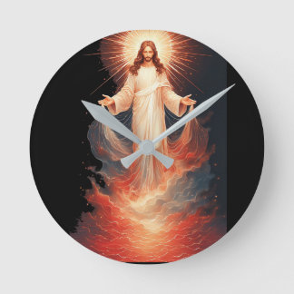 Relógio de Parede Cristão Cristo Glorioso Ressusci