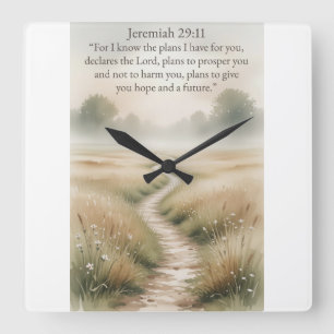 Relógio de Parede Cristão Jeremias 29:11 Bíblia