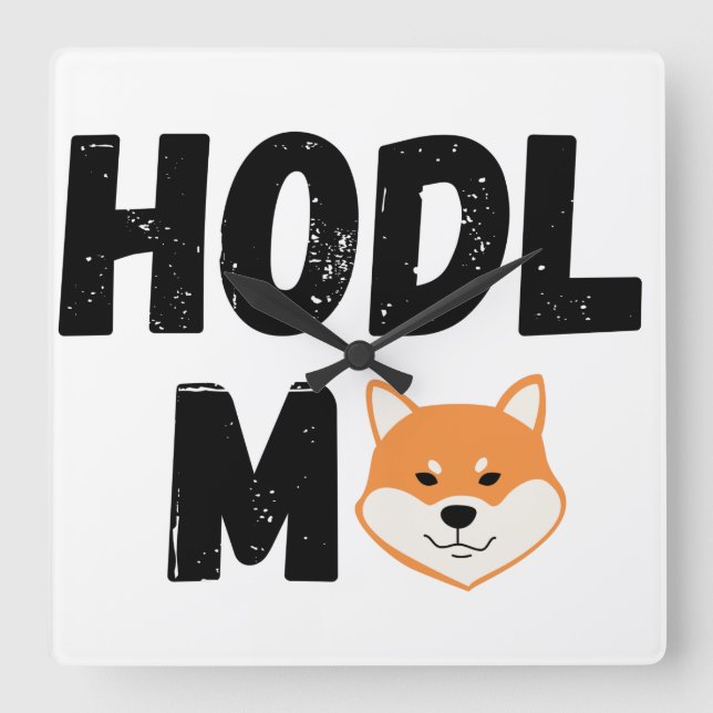 Relógio de Parede Crypto Square Shiba Inu (Frente)