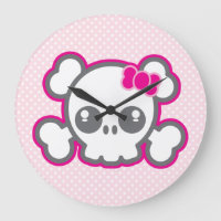 Relógio de Parede Cutela da Faixa Rosa Kawaii