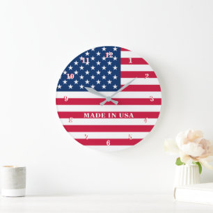 Relógio de Parede da Bandeira Americana Presente P