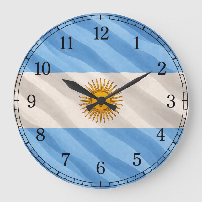 Relógio de Parede da Bandeira da Argentina — Desig (Frente)