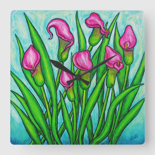 Relógio de Parede da Calla Lily Square, Lisa Loren (Frente)