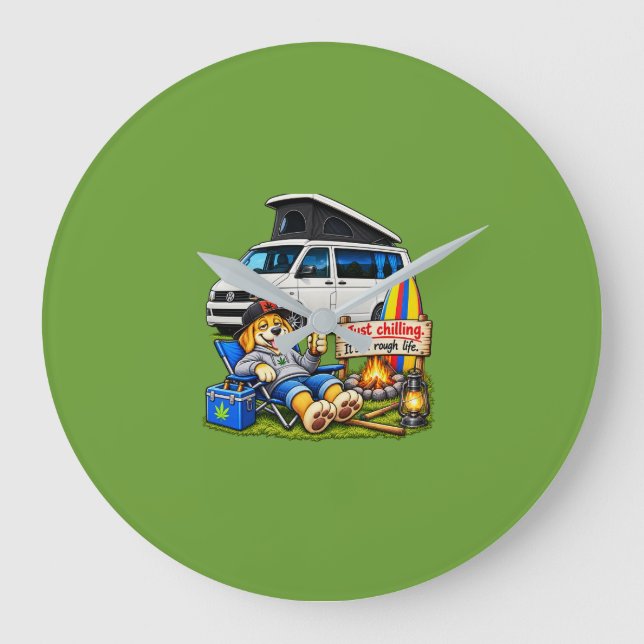 Relógio de parede da caravana engraçada '' Vida di (Frente)