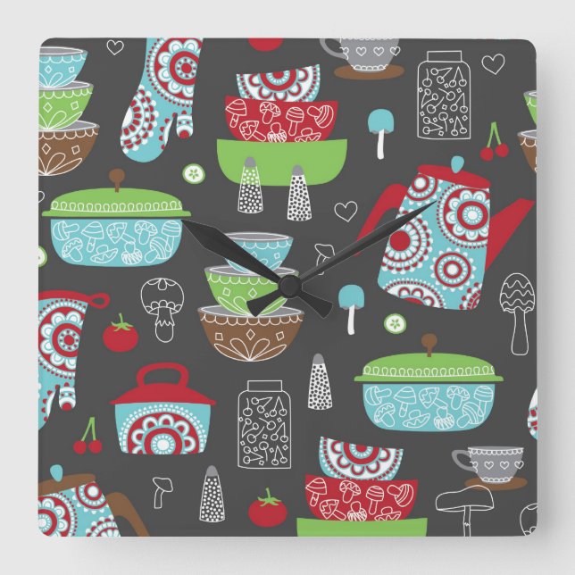 Relógio de Parede da Cozinha Retrotraída (Frente)