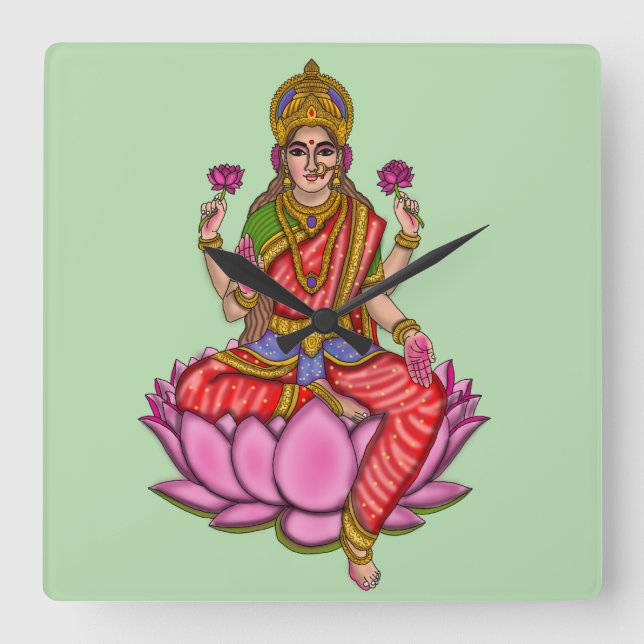 Relógio de Parede da Deusa Lakshmi (Frente)