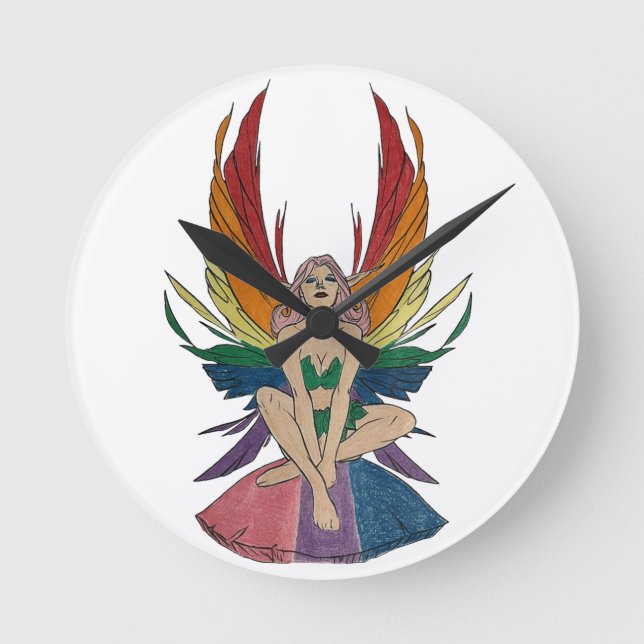 Relógio de Parede da Fada Bissexual (Frente)